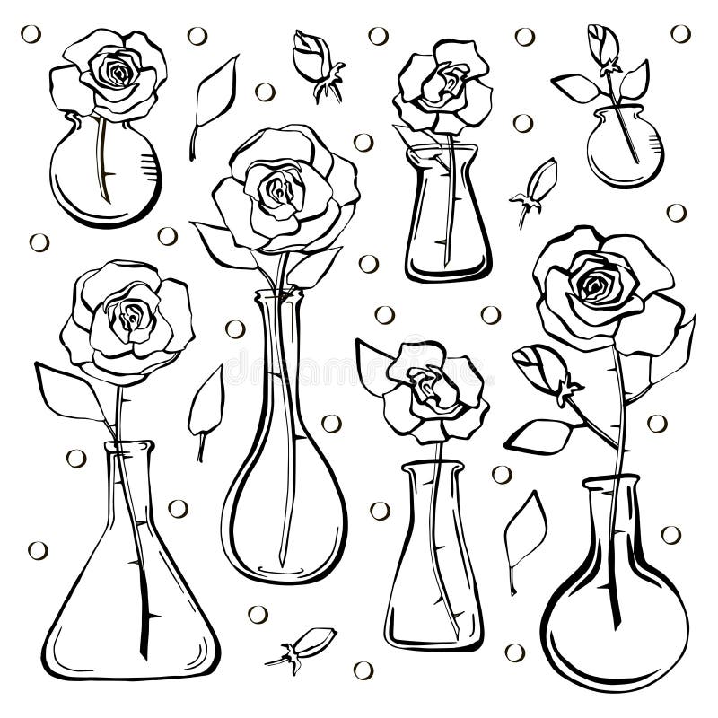 Rosa nos tubos de exame médico ilustração royalty free Rosa nos tubos de exame médico ilustração royalty free