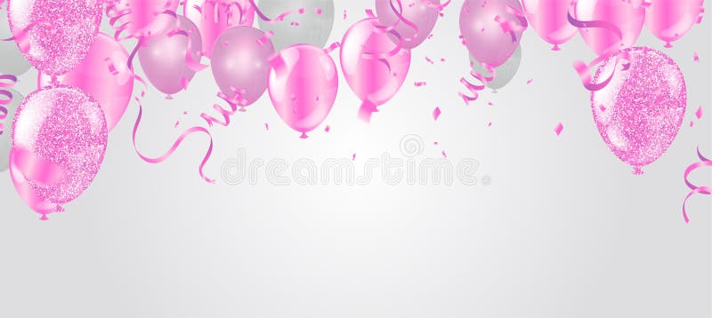 Rosa och vita ballonger och på den vita bakgrunden Vektormapp för EPS 10 stock illustrationer Rosa och vita ballonger och på den vita bakgrunden Vektormapp för EPS 10 stock illustrationer