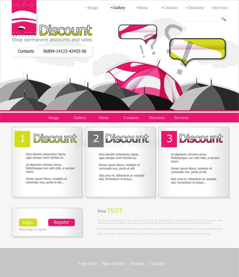 Gray pink site, with umbrellas and shouting. Gray pink site, with umbrellas and shouting