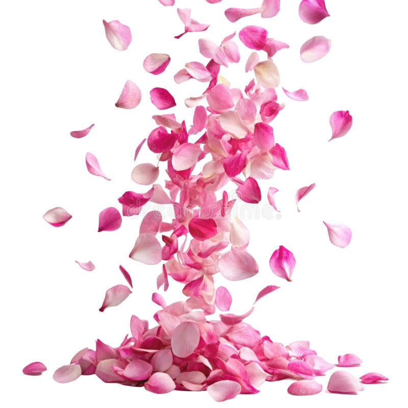 Rosa rosa petter isolerade på vit bakgrund stock illustrationer