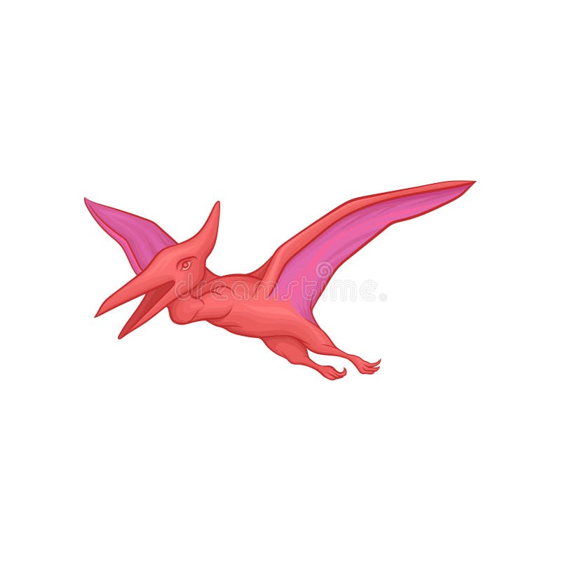 Rosa Pterodaktylus in der Fliegenaktion Prähistorischer Dinosauriercharakter der Karikatur mit großen Flügeln Altes Jurareptil lizenzfreie abbildung Rosa Pterodaktylus in der Fliegenaktion Prähistorischer Dinosauriercharakter der Karikatur mit großen Flügeln Altes Jurareptil lizenzfreie abbildung