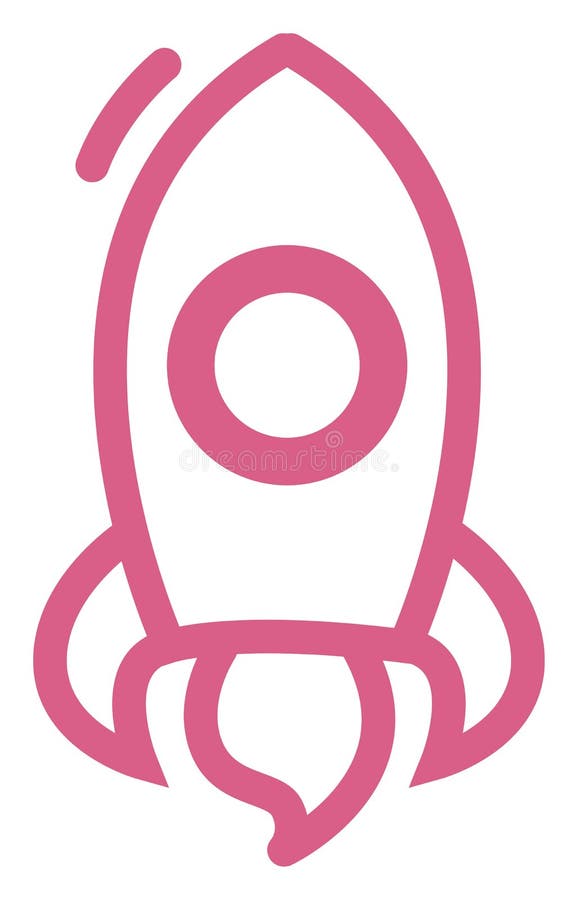 Rosa raket ikon vektor illustrationer