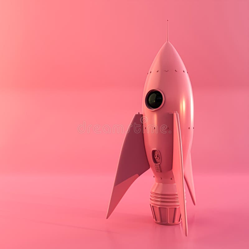 Rosa raket isolerat på rosa stock illustrationer