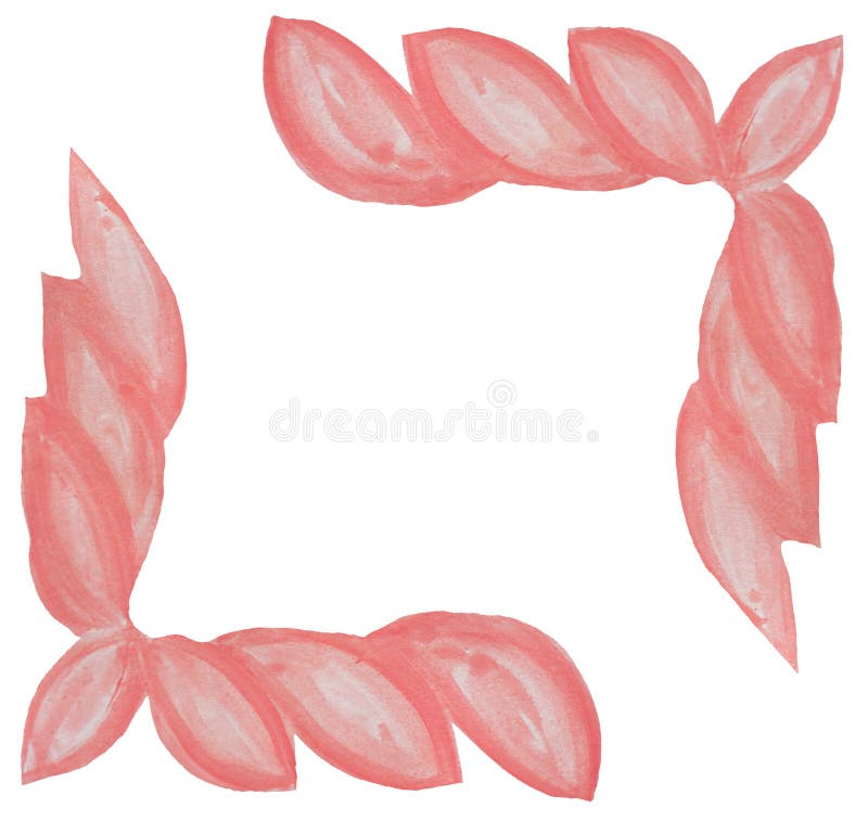 Rosa ram för vattenfärg i formen av sidor på en vit bakgrund stock illustrationer Rosa ram för vattenfärg i formen av sidor på en vit bakgrund stock illustrationer