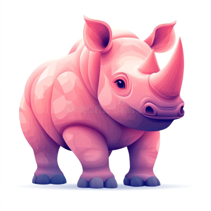 Rosa Rhino Illustration vektor illustrationer