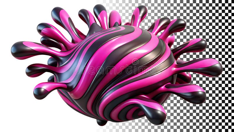 Rosa schwarze Splash abstrakte flüssige vibrierende Farbe Burst und dynamisches Element Pnng transparente Bild Generative AI lizenzfreie abbildung