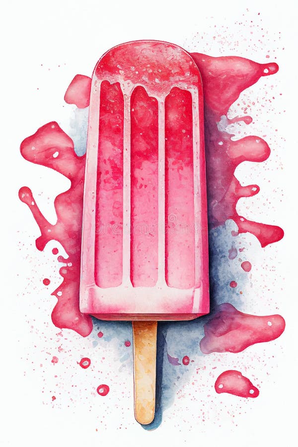 Rosa sorbet glass vattencolor ai generative illustration. stock illustrationer