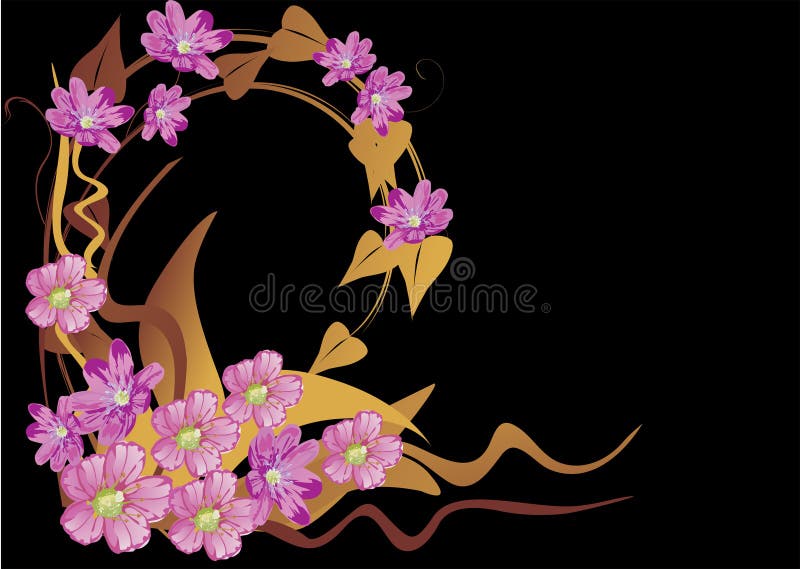 Rosa- und Braunblumenrotation vektor abbildung Rosa- und Braunblumenrotation vektor abbildung