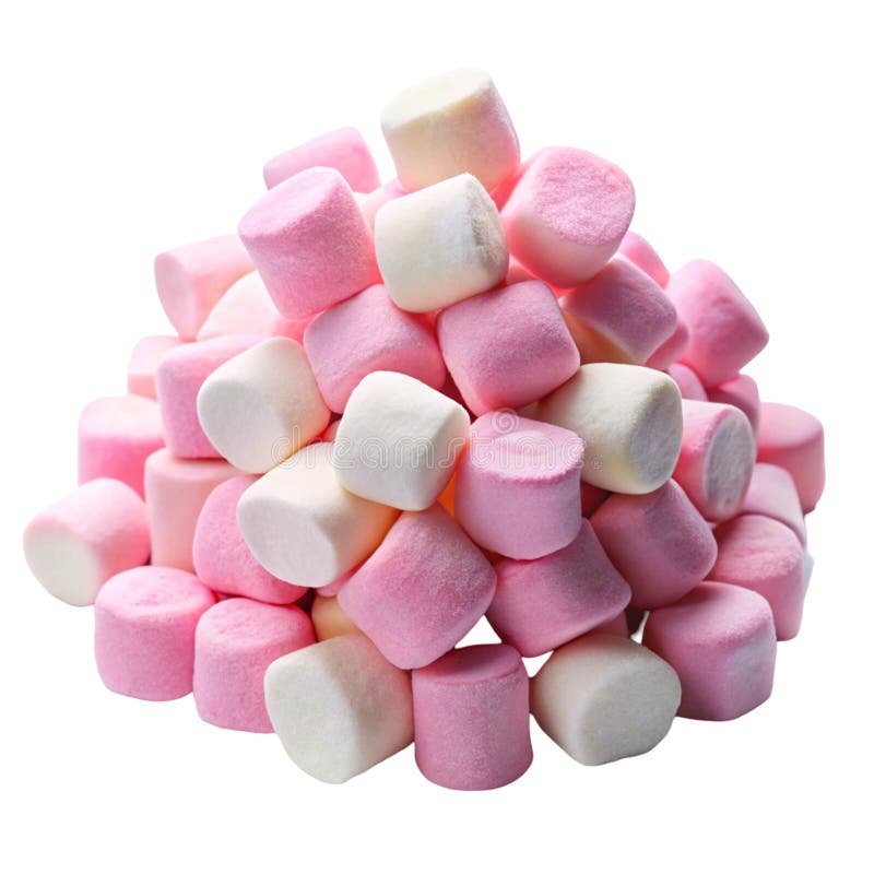 Rosa und weiße Marshmallows, auf transparentem Hintergrund isoliert stock abbildung