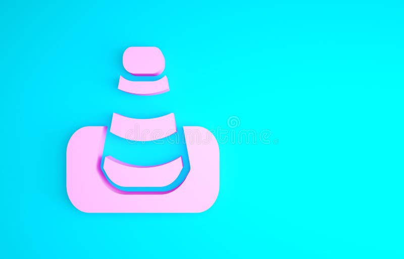 Rosa Verkehrskegelsymbol isoliert auf blauem Hintergrund. Minimalismus Konzept 3d Illustration 3d Rendering lizenzfreie abbildung
