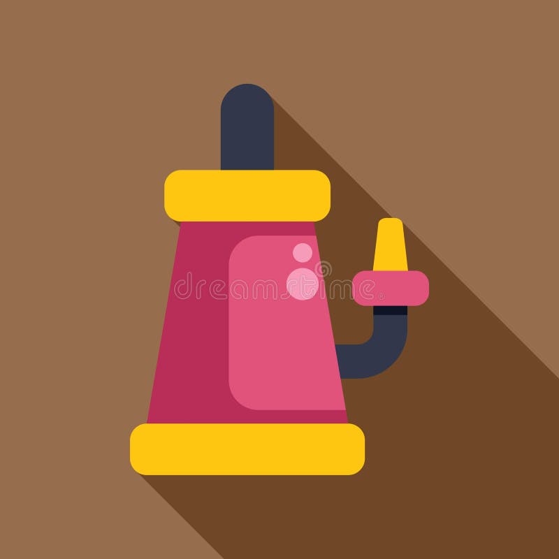 Rosa Wasserpumpensymbol mit langem Schatten zur Veranschaulichung der Wasserpumpe. Rosa Wasserpumpensymbol mit langem Schatten, ideal zur Darstellung von Wasserpumpen oder Wassermanagementkonzepten
