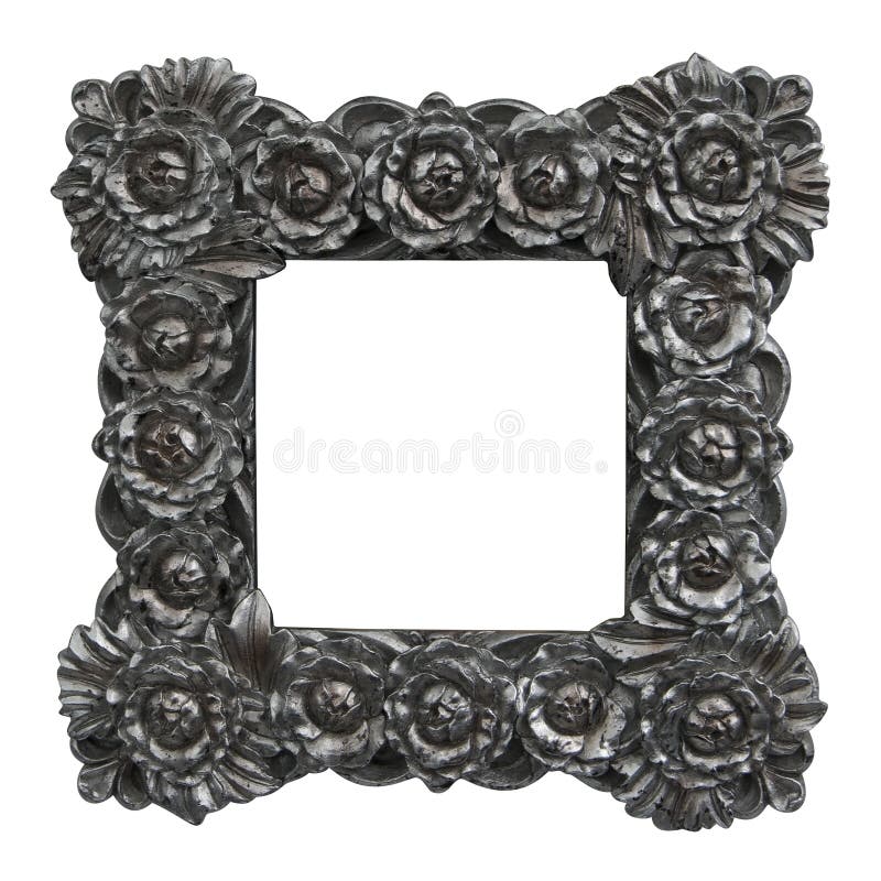 Baroque frame with silver roses. Baroque frame with silver roses