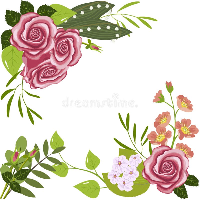 Rosas de la tarjeta de felicitación stock de ilustración Rosas de la tarjeta de felicitación stock de ilustración