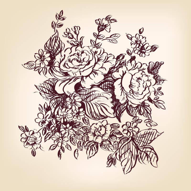 Rosas desenhadas mão ilustração do vetor Rosas desenhadas mão ilustração do vetor