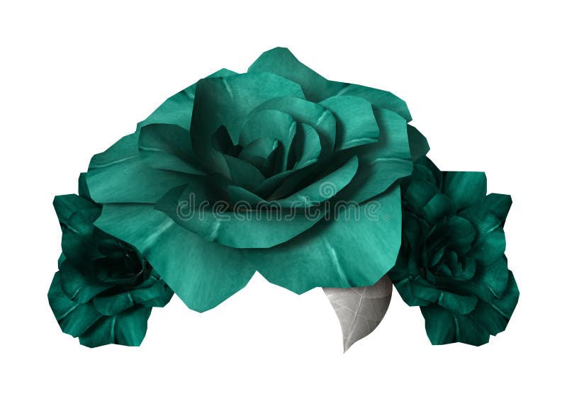 Rosas Verdes Del Ejemplo 3D En Blanco Stock de ilustración - Ilustración de  hermoso, floral: 69569200