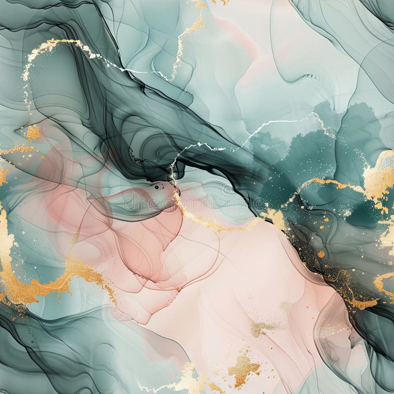 Roscas de color verde rosa y oro con elementos de lámina brillantes ilustración del vector