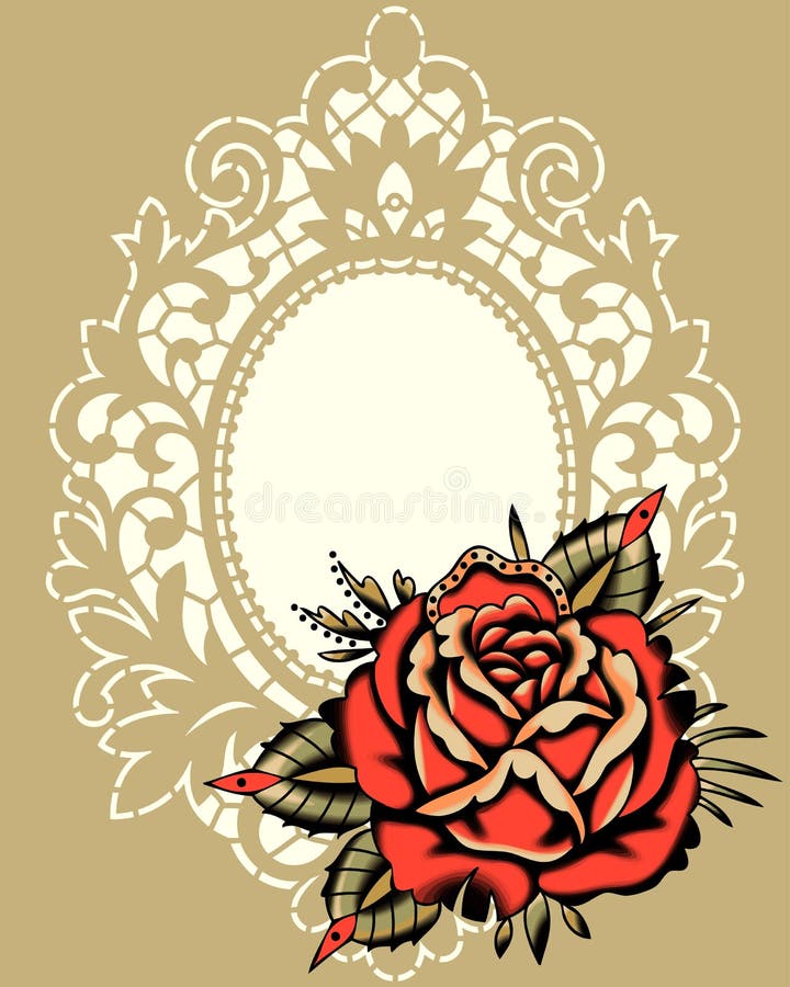 Rose Beige Lace Frame roja libre illustration Rose Beige Lace Frame roja libre illustration