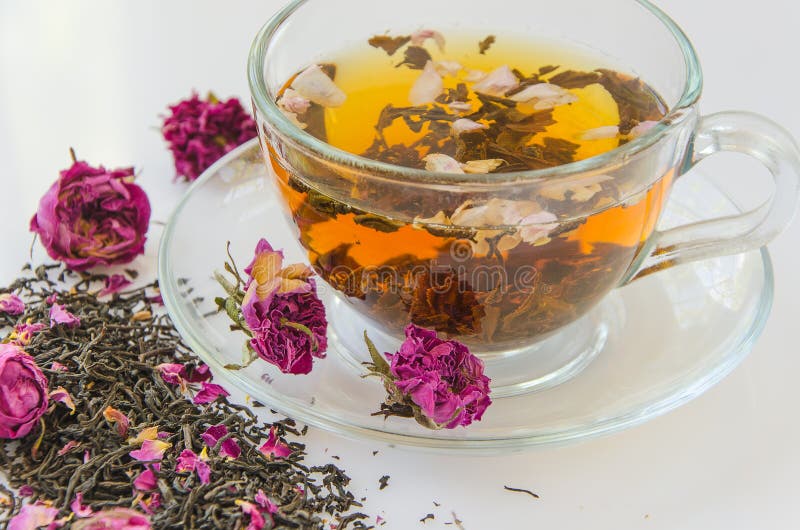 Rose bud tea stock image. Image of pink, color, glass 71839833