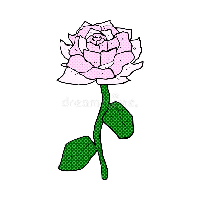 Rose comic cartoon stock illustration. Illustration of crazy 52955214
