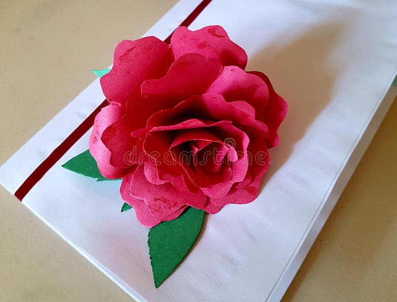 Paper craft rose stock photo. Image of border, white 192313320