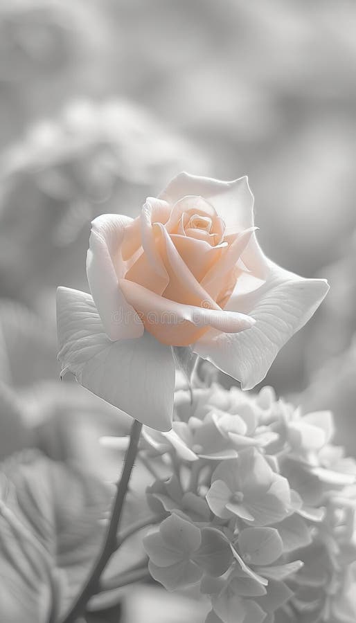 Rose de pêche douce en fleur une étude dans des textures contrastées et des formes de fleurs délicates illustration stock