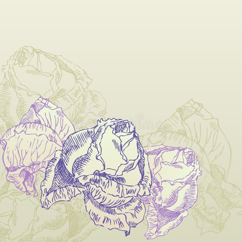 Rose disegnate a mano sulla priorità bassa di seppia illustrazione di stock Rose disegnate a mano sulla priorità bassa di seppia illustrazione di stock