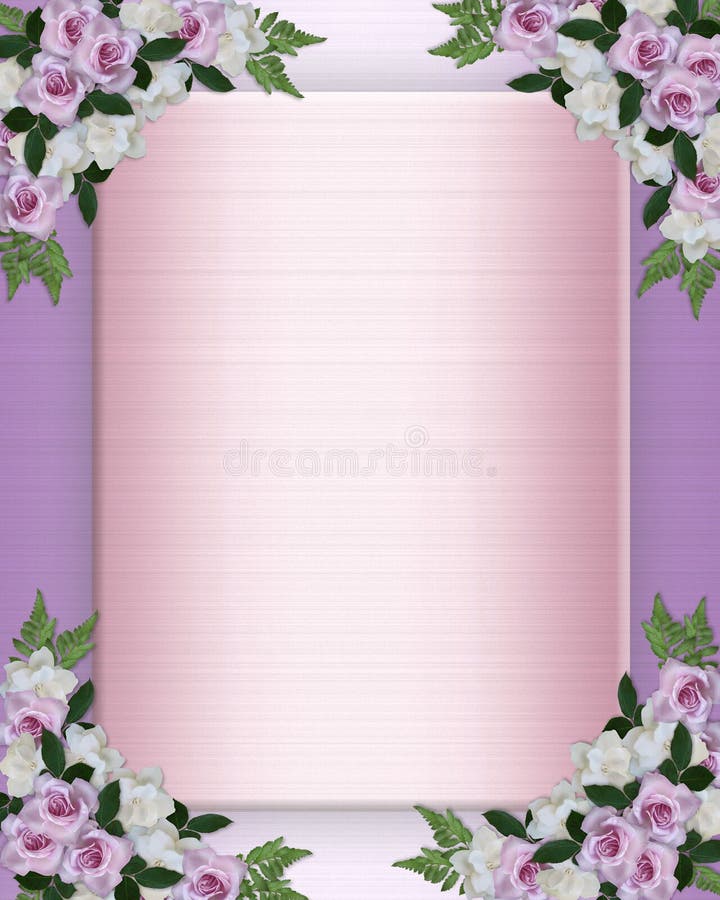 Rose e Gardenias dell'invito di cerimonia nuziale illustrazione di stock Rose e Gardenias dell'invito di cerimonia nuziale illustrazione di stock