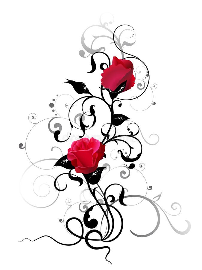 Black rose stock vector. Illustration of beautiful, flowers - 1297067