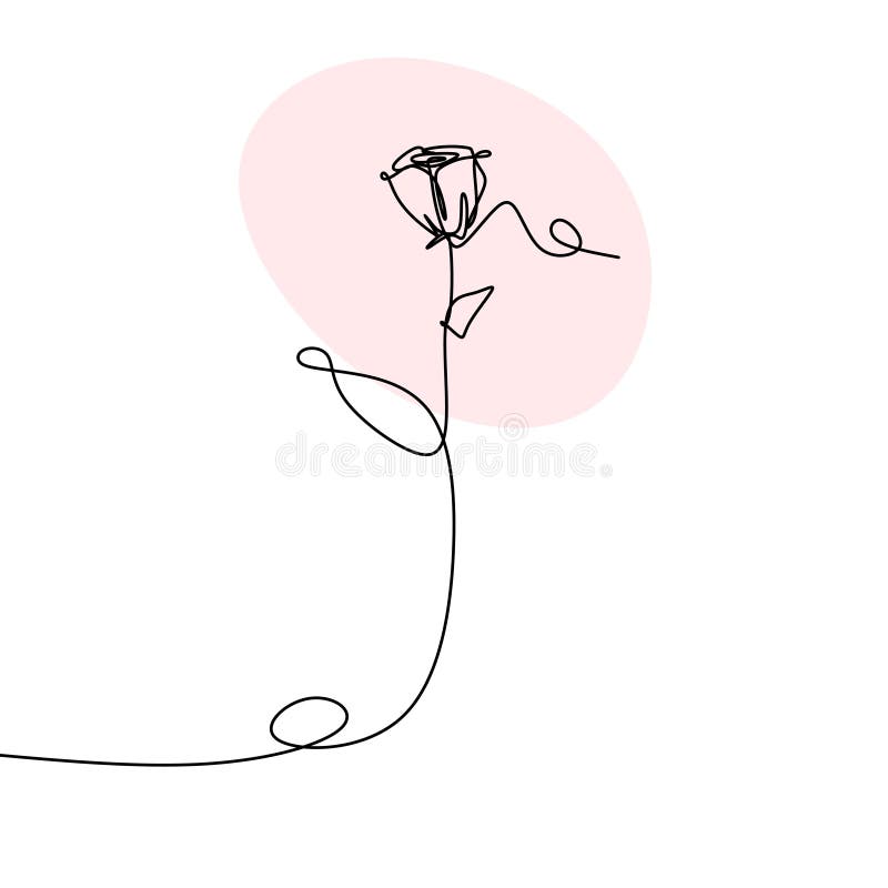 Rose flower continuous line drawing vector illustration for valentine&x27;s day card design