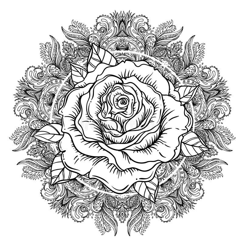 Rose Mandala Tattoo Stock Illustrations – 3,114 Rose Mandala Tattoo Stock  Illustrations, Vectors & Clipart - Dreamstime