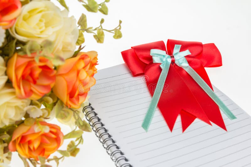 Rose Flower Plastic Red Ribbons Tails Stock Photos Free & Royalty