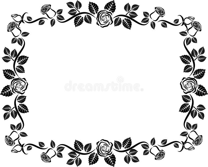 Rose frame stock illustration