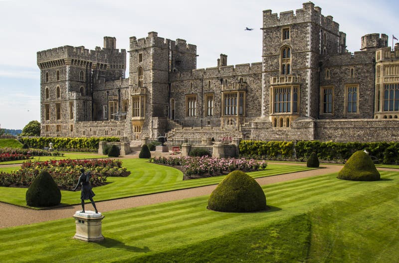 Rose Garden At Historic Windsor Castle In England Stock Image
