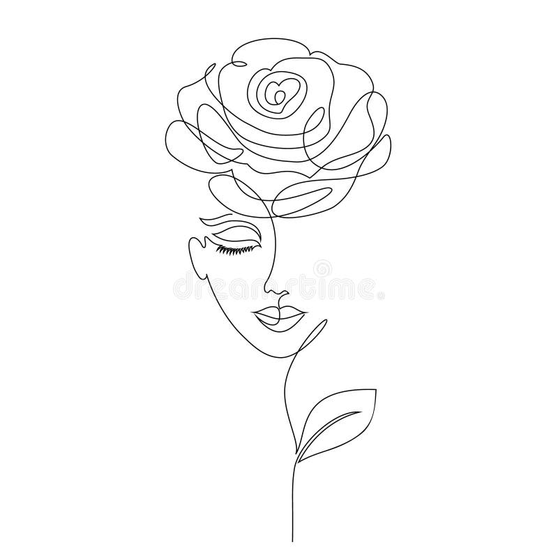 Rose girl on white