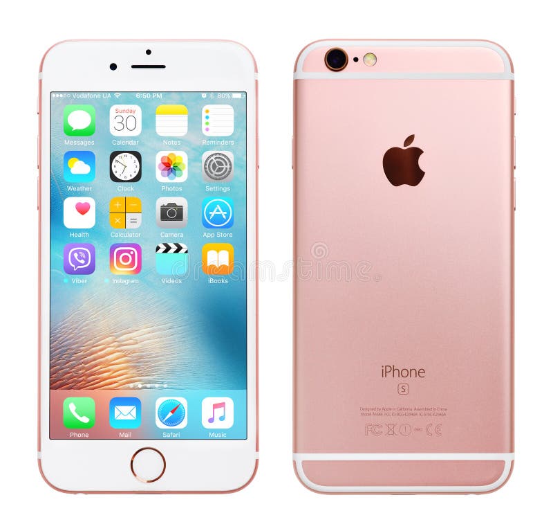 Apple iPhone 6S Rose Gold royalty-vrije stock afbeeldingen