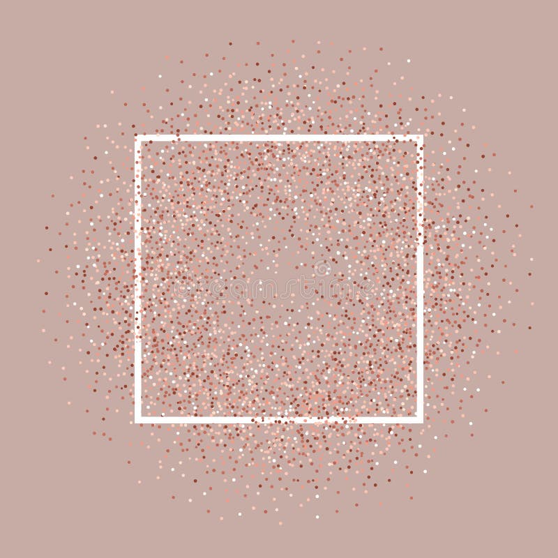 Rose gold glitter background with white frame royalty free illustration
