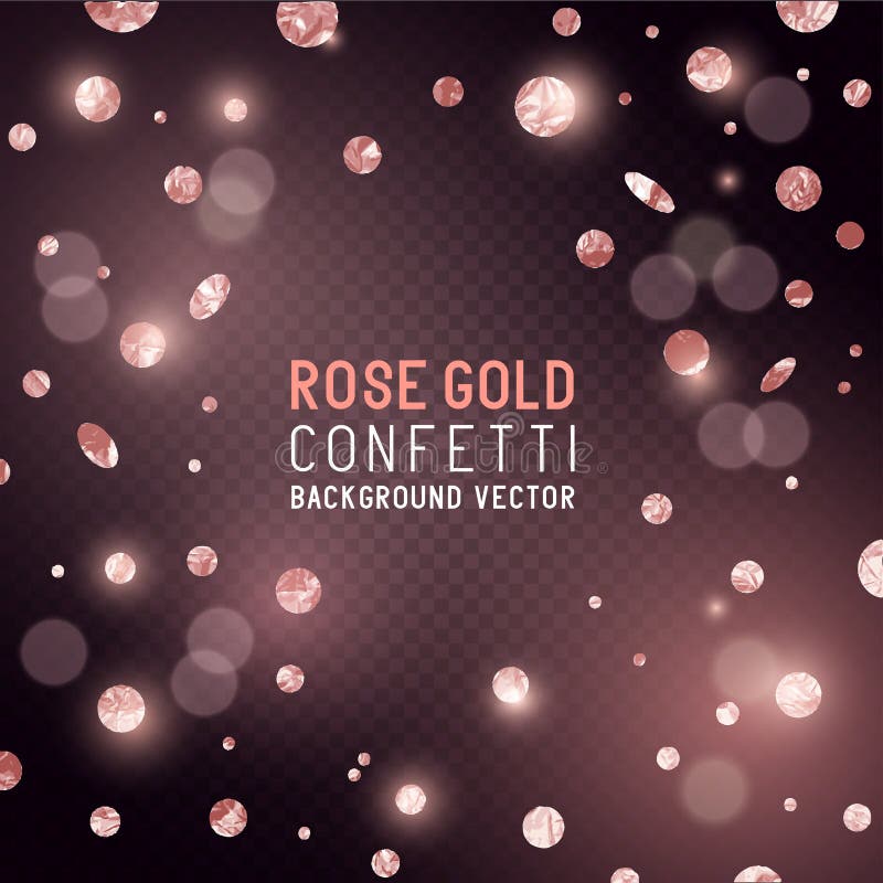 Rose Gold glitter Confetti stock vector. Illustration of confetti
