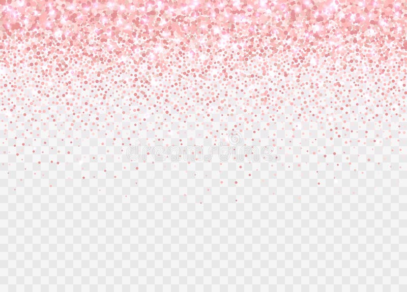 Rose Gold glitter partickles geïsoleerd op transparante achtergrond Mousserende confetti