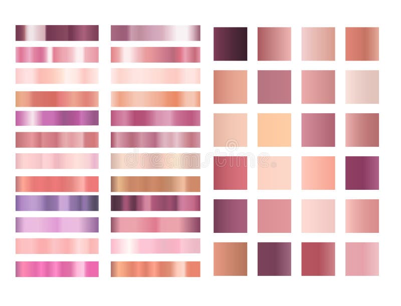 Rose Gold Gradient Vector Collection Stock Vector - Illustration of