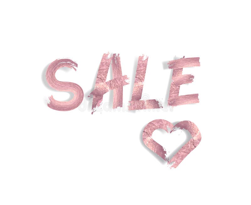 Rose gold sale banner background. Gold rose foil brush stroke isolated on white background stock illustration Rose gold sale banner background. Gold rose foil brush stroke isolated on white background stock illustration
