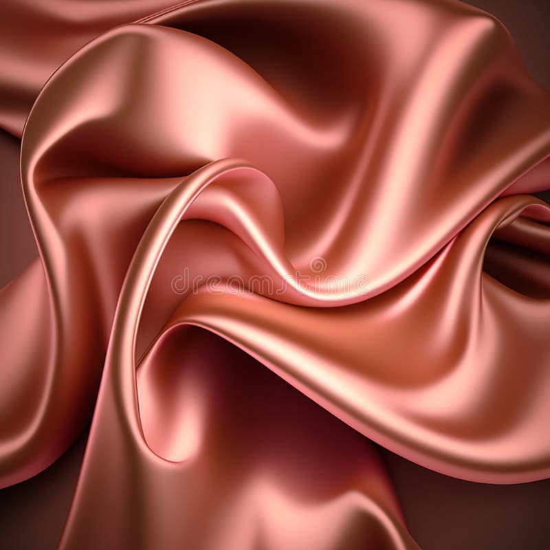 Rose Gold Silk Fabric Pattern Twirl Effect Background Abstract Stock