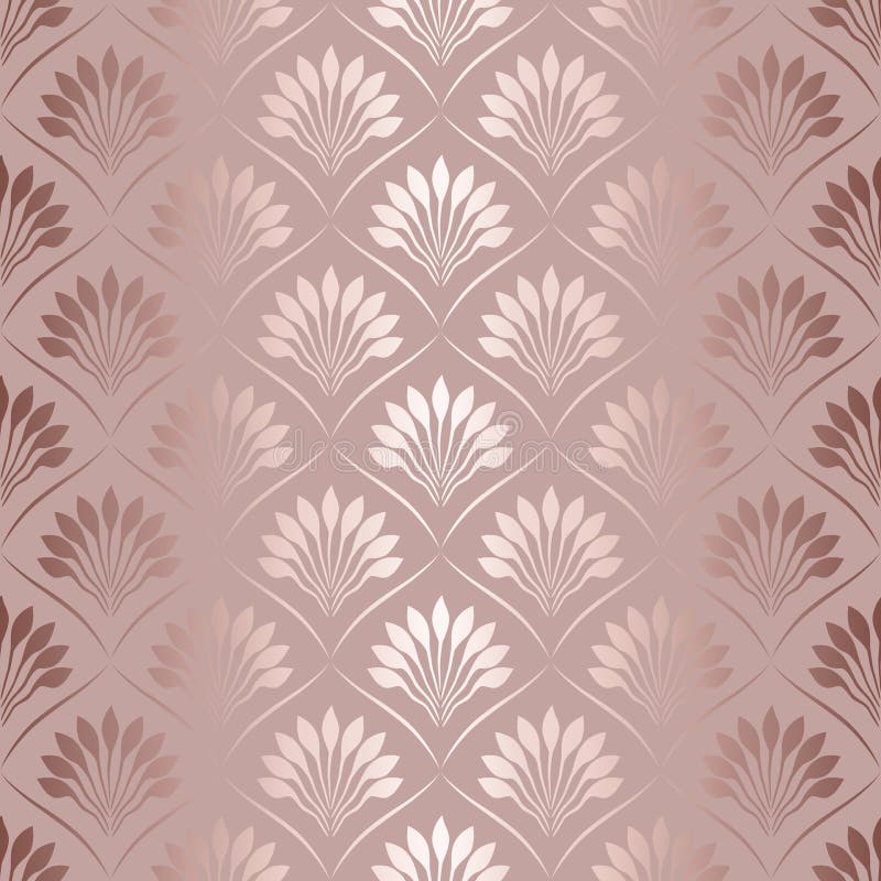 Rose gold. Vector seamless pattern. Peacock feather. Roses golden stylish floral texture. Abstract marble geometric background. Fl royalty free illustration