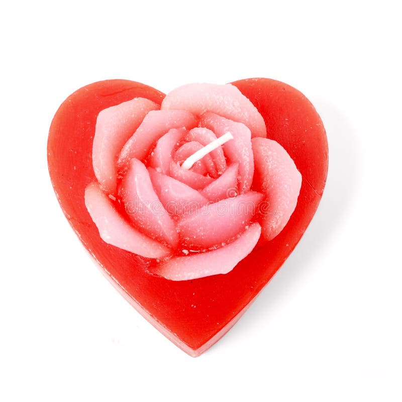 Rose heart candle