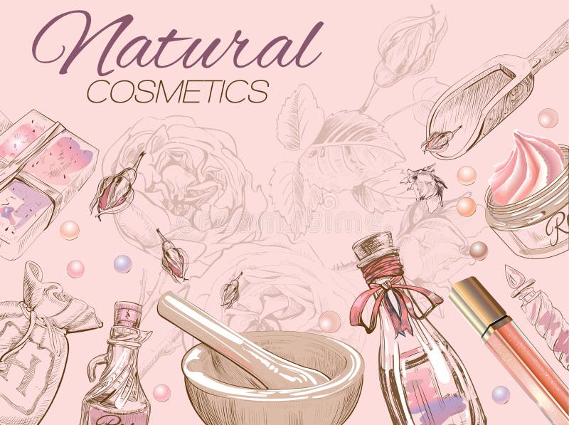Rose natural cosmetic template. vector illustration Rose natural cosmetic template. vector illustration