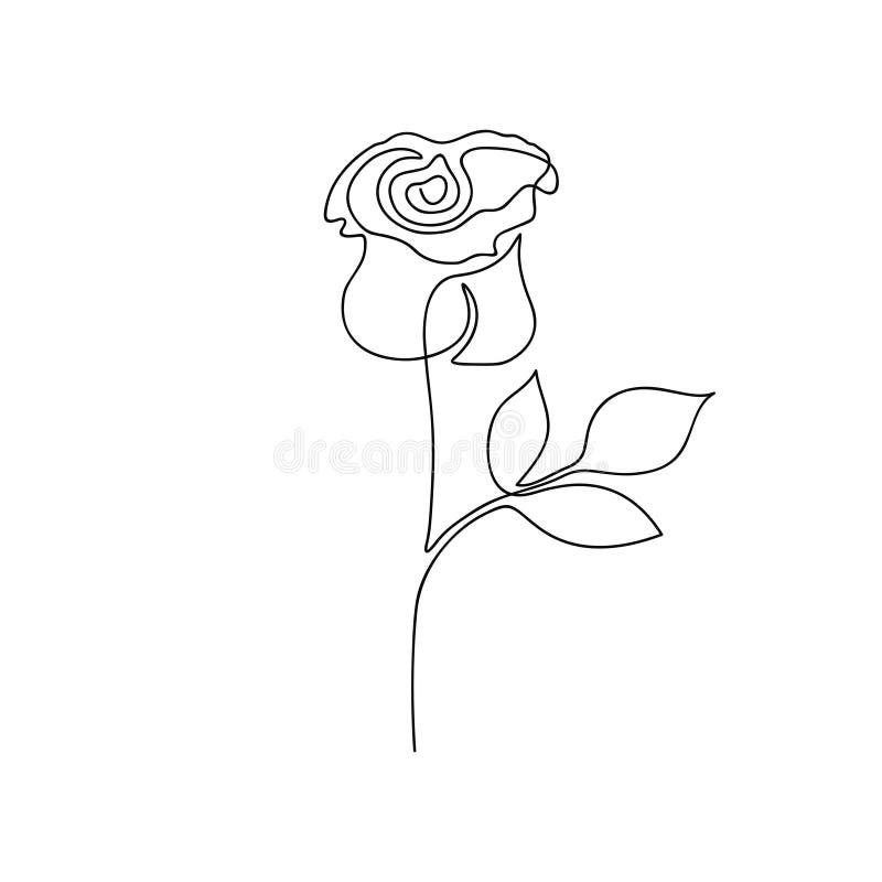Rose one line drawing. Continuous line rose flower. Hand-drawn minimalist illustration. vector illustration