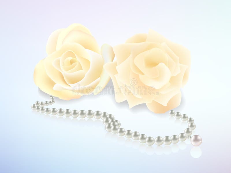 Rose and pearl necklace