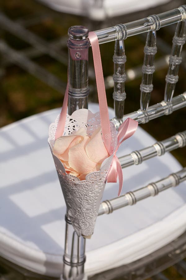 Rose Petals In A Box For The Wedding Ceremony. Stock Image Image of
