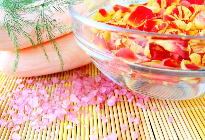 Rose petals spa stock image. Image of bathing, relaxation 17458945