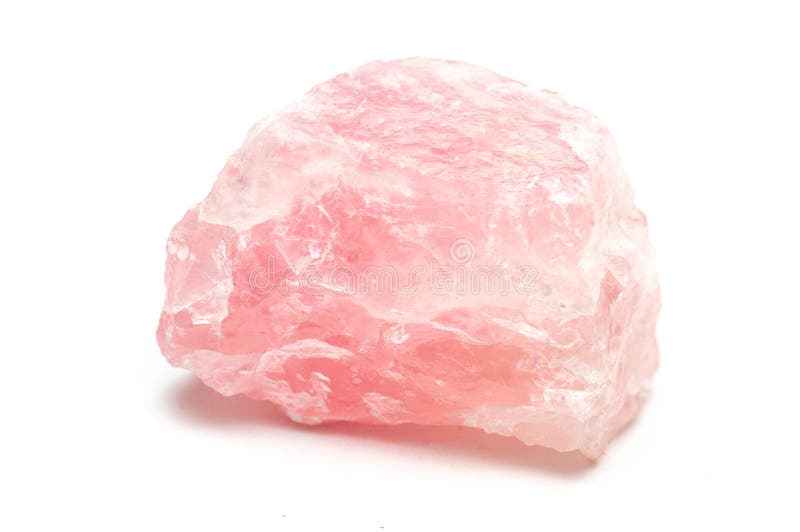 Rose quartz mineral isolated