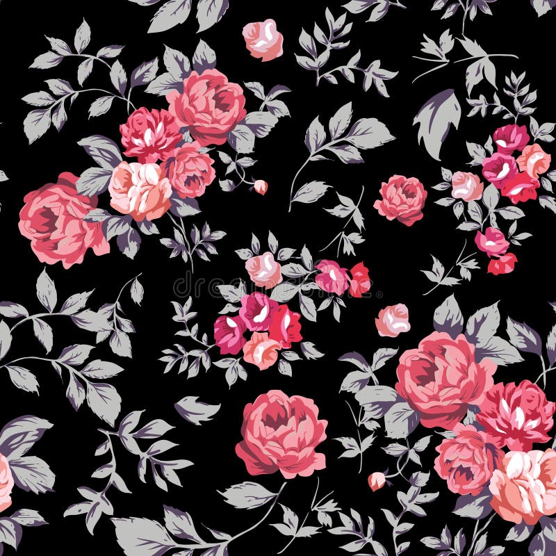 Rose Seamless Pattern stock vector. Illustration of background - 35187954